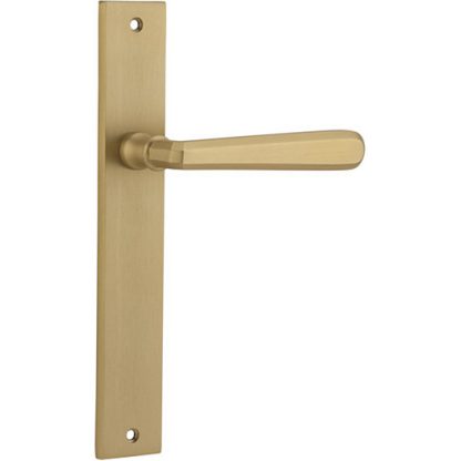 Passage Door Handle. Copenhagen Lever, Rectangular. - Brushed Brass