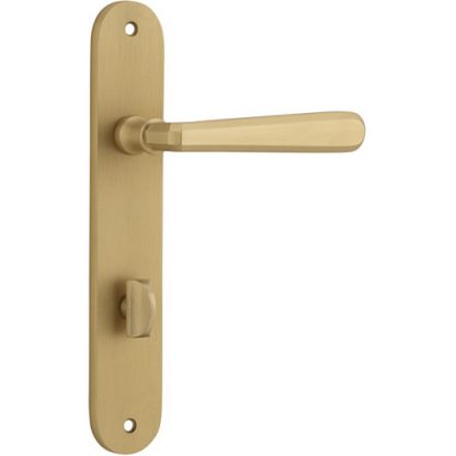 Privacy Door Handle. Copenhagen Lever, Oval. - Brushed Brass
