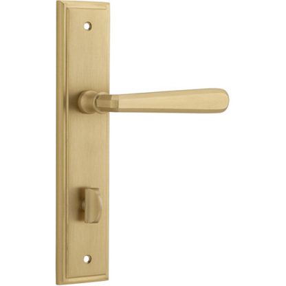 Privacy Door Handle. Copenhagen Lever, Stepped. - Brushed Brass
