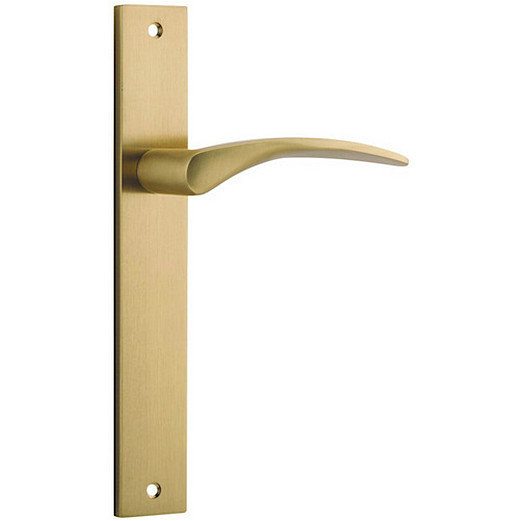 Passage Door Handle. Oxford Lever Rectangular. - Brushed Brass