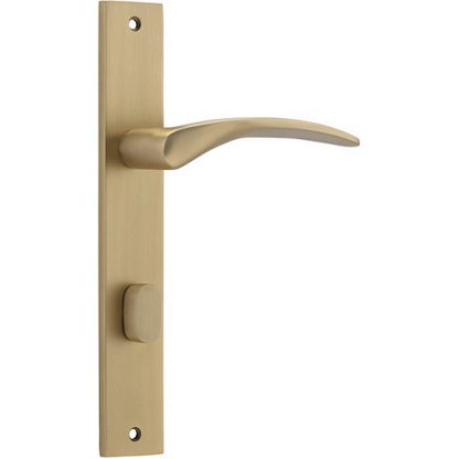 Privacy Door Handle. Oxford Lever Rectangular. 2 Privacy Door Handle. Oxford Lever Rectangular. - Brushed Brass