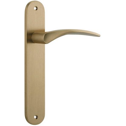 Passage Door Handle. Oxford Lever Oval. - Brushed Brass