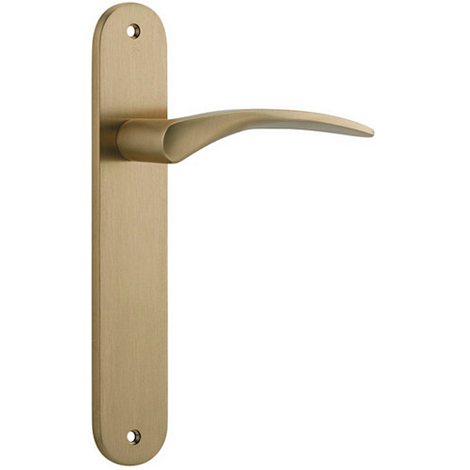 Passage Door Handle. Oxford Lever Oval. - Brushed Brass