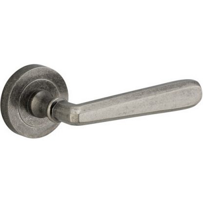 Passage Door Handle. Copenhagen Lever, Round Rose. 6 Passage Door Handle. Copenhagen Lever, Round Rose. - Distressed Nickel