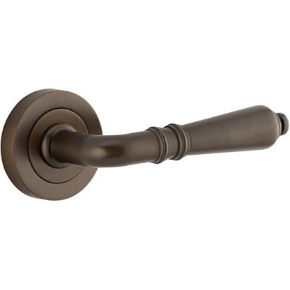 Passage Door Handle. Sarlat Lever Round Rose. - Signature Brass