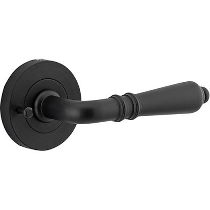 Privacy Door Handle. Sarlat Lever Round Rose. - Matt Black