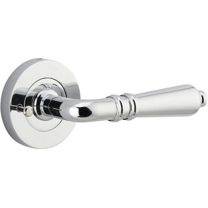 Privacy Door Handle. Sarlat Lever Round Rose. - Polished Chrome
