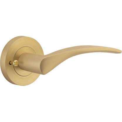 Privacy door handle. Oxford Round Rose. - Brushed Brass