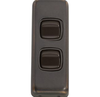 Light Switch Flat Plate. Architrave 2 Gang Rocker