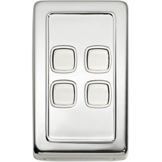 Light Switch Flat Plate. 4 Gang Rocker
