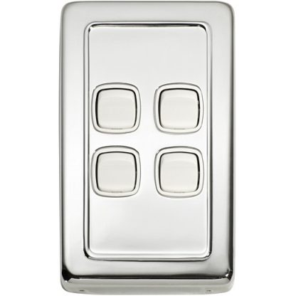 Light Switch Flat Plate. 4 Gang Rocker