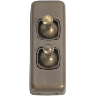 Light Switch Flat Plate. Architrave 2 Gang Toggle