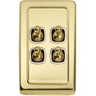 Light Switch, Flat Plate. 4 Gang Toggle