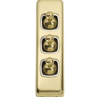 Light Switch Flat Plate. Architrave 3 Gang Toggle