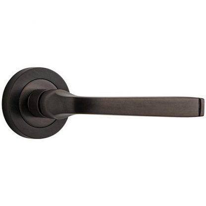 Passage Door Handle. Annecy Lever. Round Rose. 2 Passage Door Handle. Annecy Lever. Round Rose. - Signature Brass