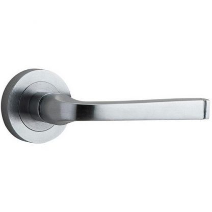 Passage Door Handle. Annecy Lever. Round Rose. 7 Passage Door Handle. Annecy Lever. Round Rose. - Brushed Chrome