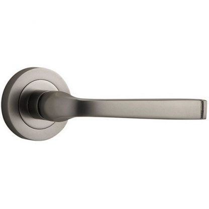 Passage Door Handle. Annecy Lever. Round Rose. 6 Passage Door Handle. Annecy Lever. Round Rose. - Satin Nickel