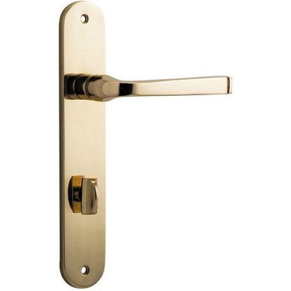 Privacy Door Handle. Annecy Lever Oval. - Polished Brass