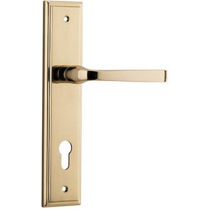 Entrance Door Handle. Annecy Lever Stepped. 6 Entrance Door Handle. Annecy Lever Stepped. - Polished Brass