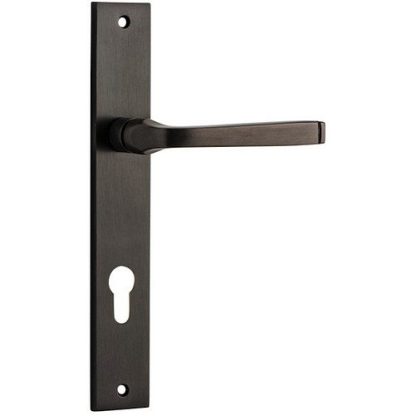 Entrance Door Handle. Annecy Lever Rectangular. - Signature Brass