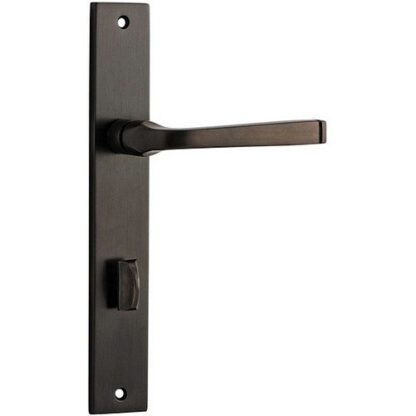 Privacy Door Handle. Annecy Lever Rectangular. - Signature Brass