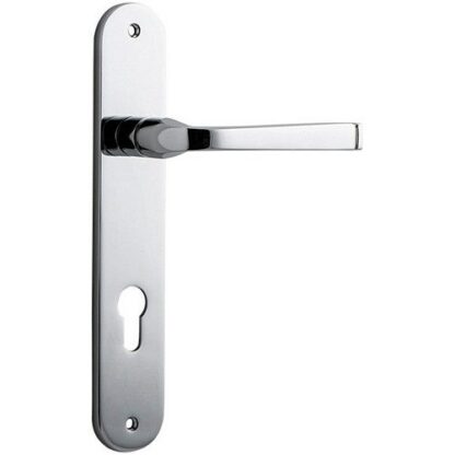 Entrance Door Handle. Annecy Lever Oval. - Polished Chrome