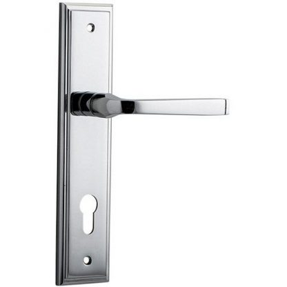 Entrance Door Handle. Annecy Lever Stepped. 7 Entrance Door Handle. Annecy Lever Stepped. - Polished Chrome