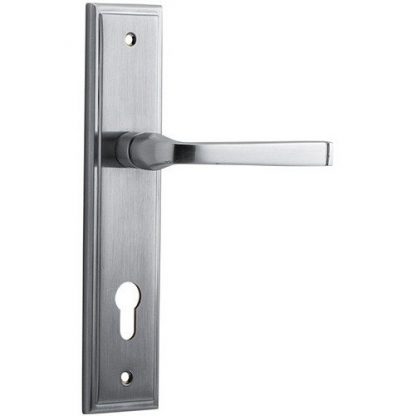 Entrance Door Handle. Annecy Lever Stepped. 3 Entrance Door Handle. Annecy Lever Stepped. - Brushed Chrome