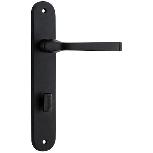 Privacy Door Handle. Annecy Lever Oval. - Matt Black