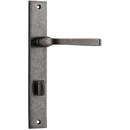 Privacy Door Handle. Annecy Lever Rectangular. - Distressed Nickel