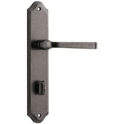 Privacy Door Handle. Annecy Lever Shouldered. - Distressed Nickel