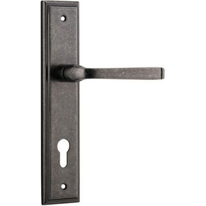Entrance Door Handle. Annecy Lever Stepped. 4 Entrance Door Handle. Annecy Lever Stepped. - Distressed Nickel
