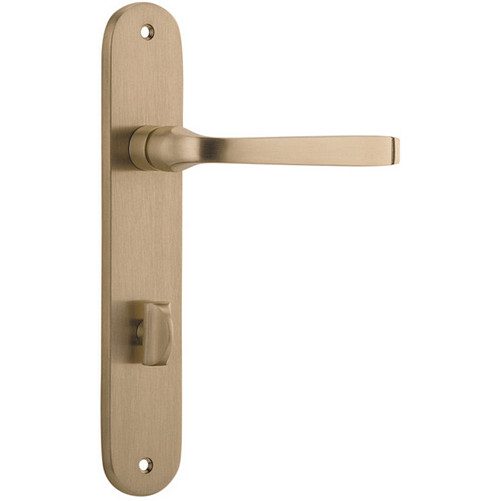 Privacy Door Handle. Annecy Lever Oval. - Brushed Brass