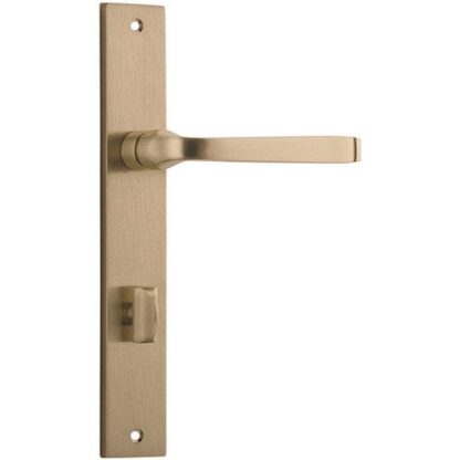 Privacy Door Handle. Annecy Lever Rectangular. - Brushed Brass