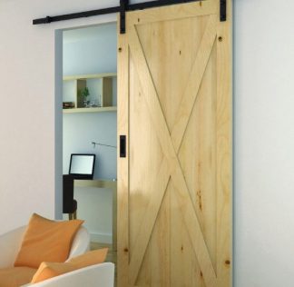 Barn Door Sliding Hardware Kit. Side Mount 2 Metre Kit. Black