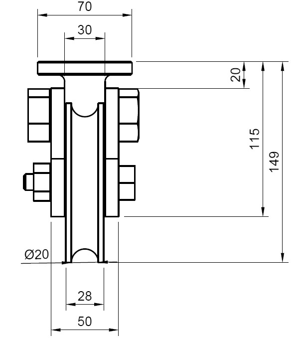 Dual Wheel Ultra Heavy Duty Roller Dimensions
