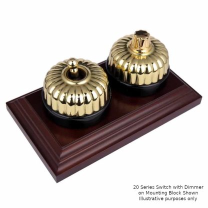 Classic Black Porcelain Base Fluted Switch . Classic Electric 20 Series - Image 2