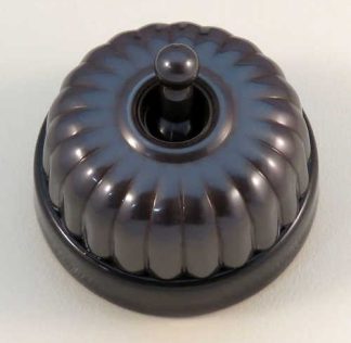 Black Porcelain Base Fluted Switch . Classic Electric 20 Series