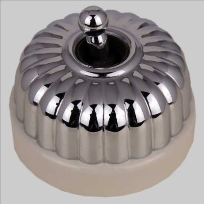 Classic White Porcelain Base Fluted Switch . Classic Electric 20 Series