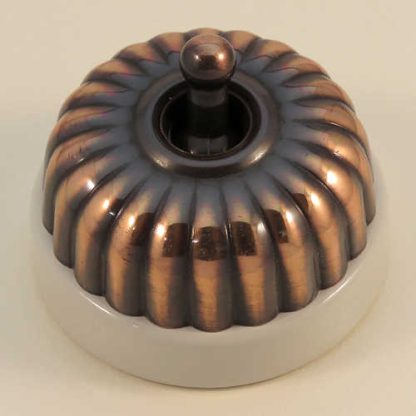 Classic White Porcelain Base Fluted Switch . Classic Electric 20 Series