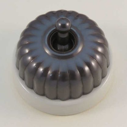 Classic White Porcelain Base Fluted Switch . Classic Electric 20 Series