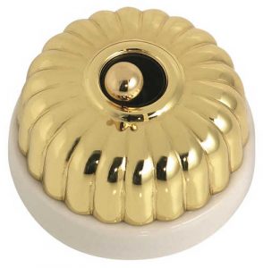 Classic Electric Switch White Porcelain Base Fluted Switch. 20 Series