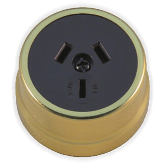 56 Series Electric Socket. Black on Metal Surround.