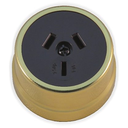 56 Series Electric Socket. Black on Metal Surround.
