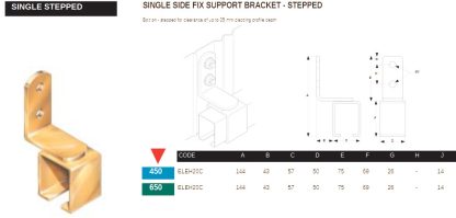 Eltrak EH20C Side Fix Bracket. 44mm Offset Dimensions