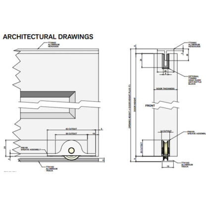 Sliding Door Track Floor Mount - Brass - Image 2