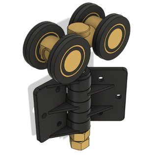 Round Corner Door Track Roller. 4 Wheel Double.