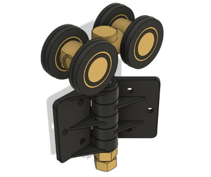 Round Corner Door Track Roller. 4 Wheel Double.