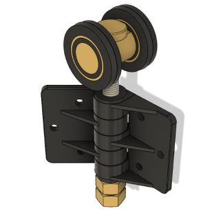 Round Corner Door Track Roller. 2 Wheel Double.