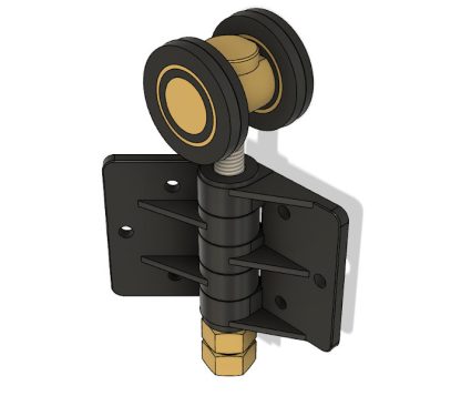 Round Corner Door Track Roller. 2 Wheel Double.